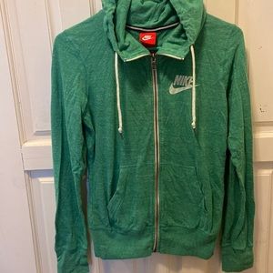 Nike Green Jade heathered zip cardigan lightweight sweatshirt hoodie Sz Small